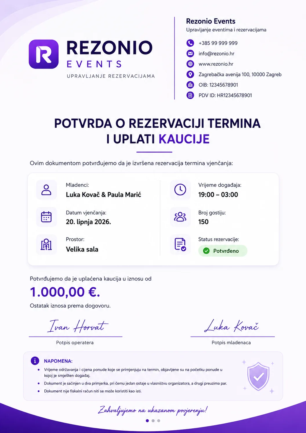 Dokumenti rezervacije bez ručnog prepisivanja podataka
